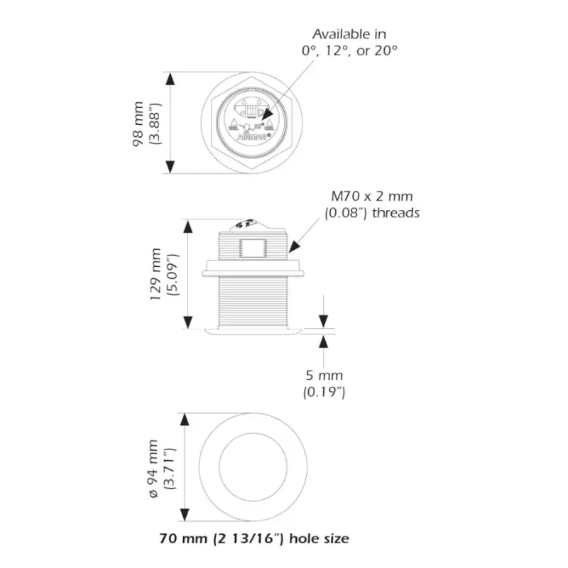 Transductor CHIRP Airmar B75HW 12º【 Raymarine 】| GPS Náutico®